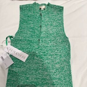 NWT Ronny Kobo Collection Textured Green Knit Sleeveless Top
